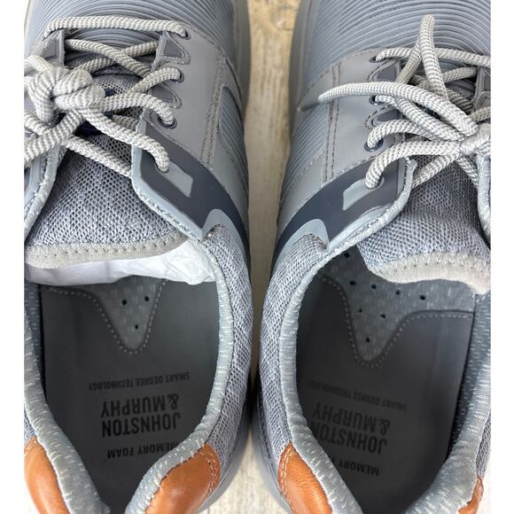 Johnston Murphy Mens 12 Activate Plain Toe Sneaker Gray new lace up casual - Picture 8 of 8